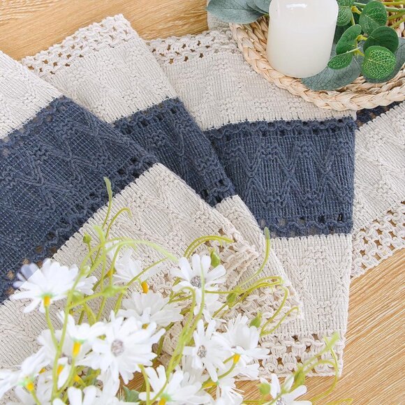 Boho Blue Table Runner 12x72" inches - Picture 5 of 7